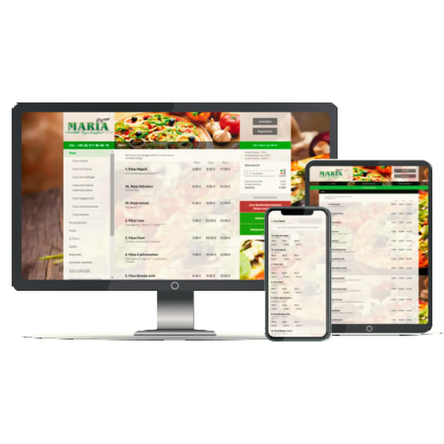 Onlineshop für Pizzeria & Lieferservice Synori